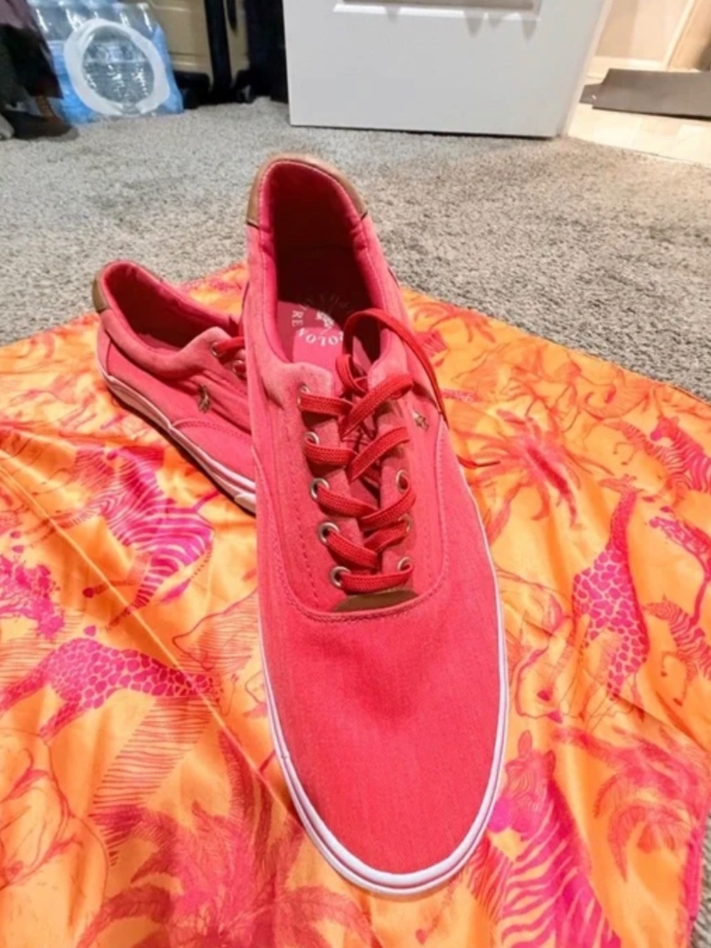 Polo by Ralph Lauren Coral Canvas Lace-Up Sneakers - Picture 3 of 3